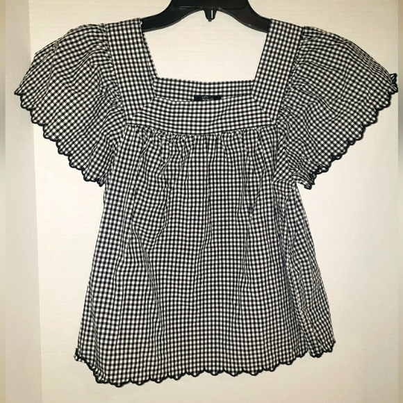 Rails Checkered Square Neck XS Top - Picture 1 of 8